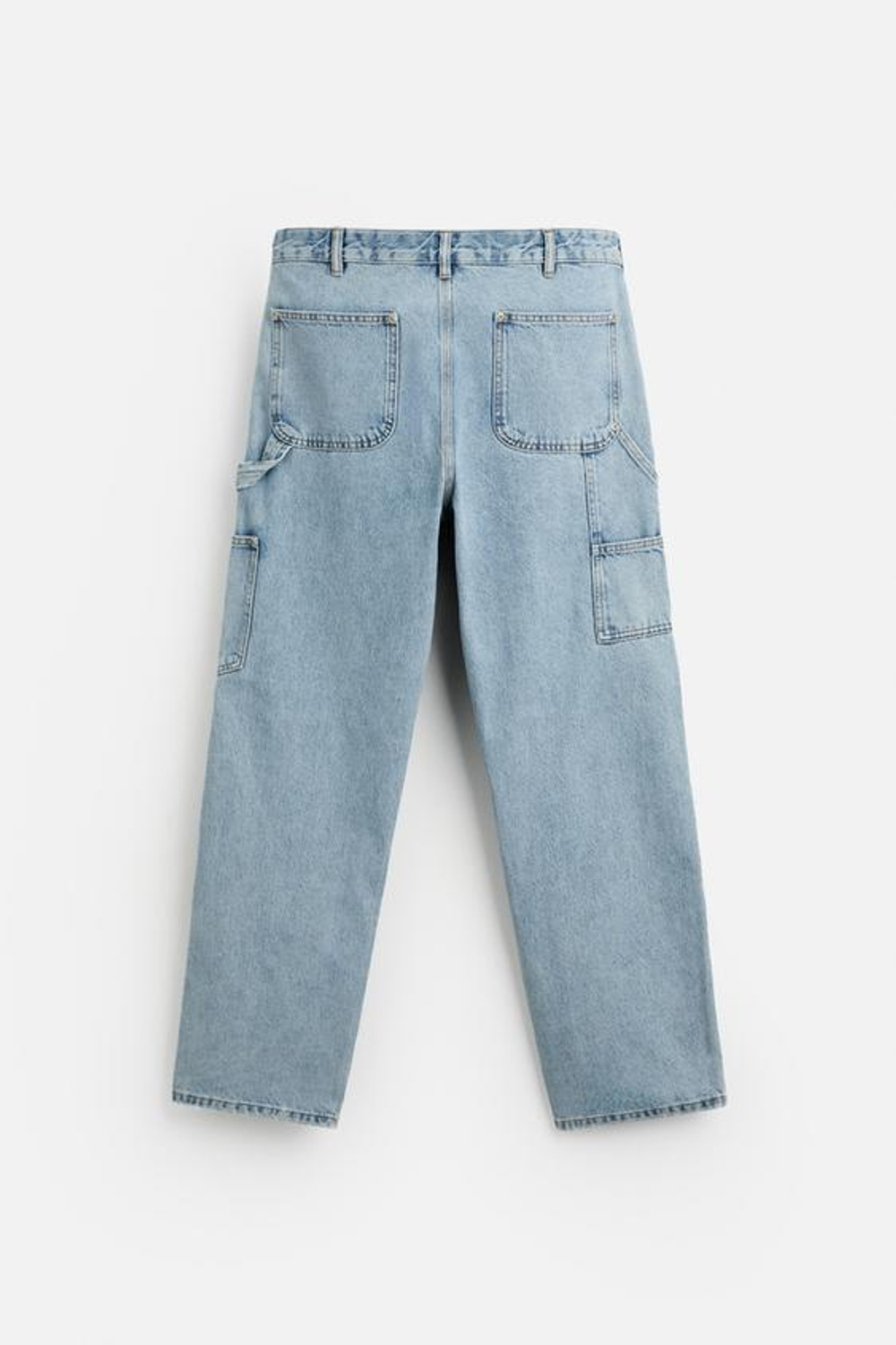 ZARA ДЖИНСЫ CARPENTER С КАРМАНАМИ, СИНИЙ