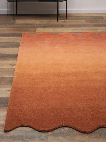 Ковер из шерсти over horizon терракотового цвета из коллекции trendy ruffles, 120х180 см