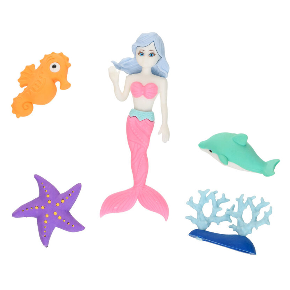 Ластик Basir, фигурный, разборный, серия "Русалочка", набор 5-7 шт