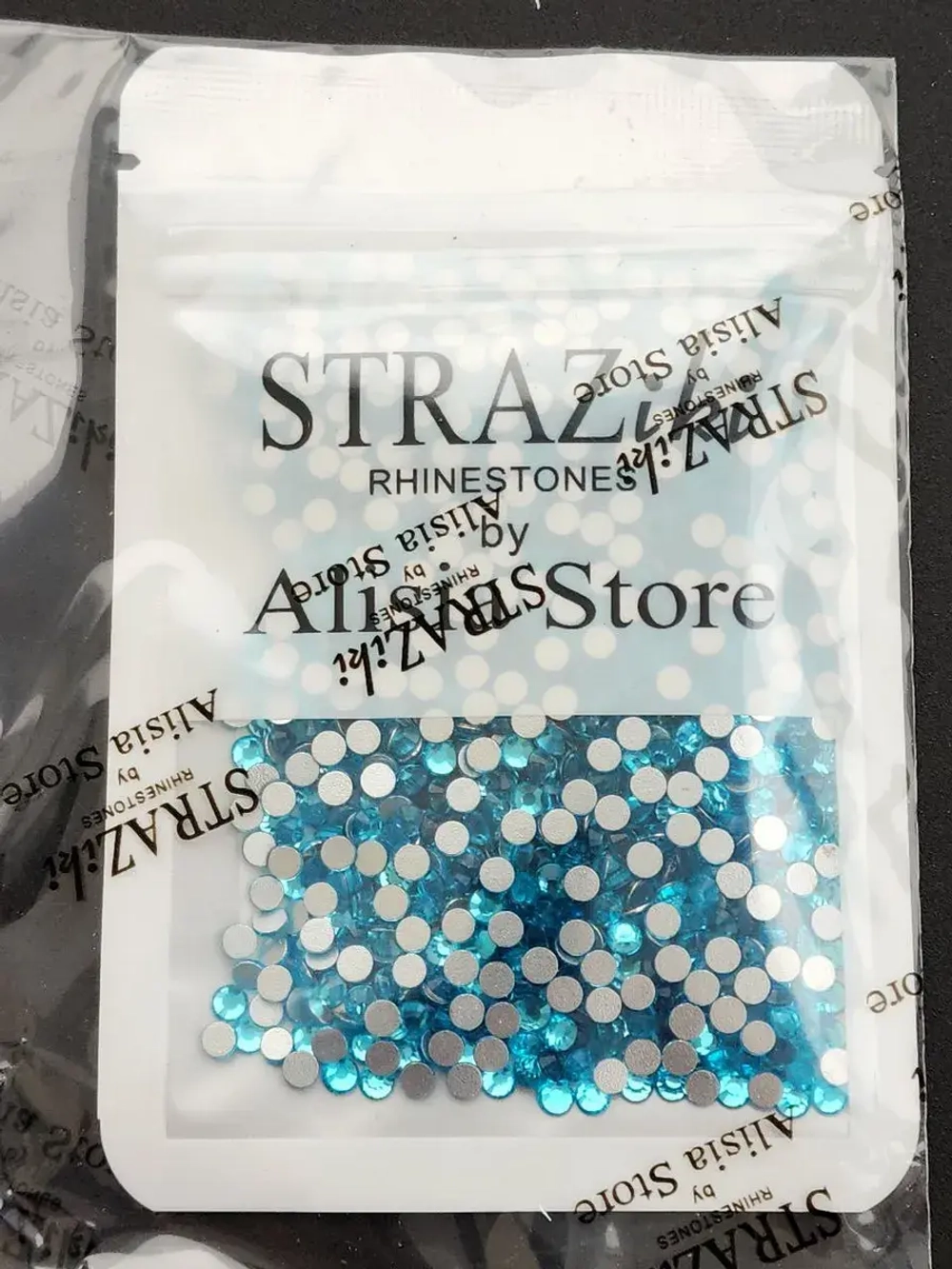 Стразы холодной фиксации стекло ss16 Aquamarine