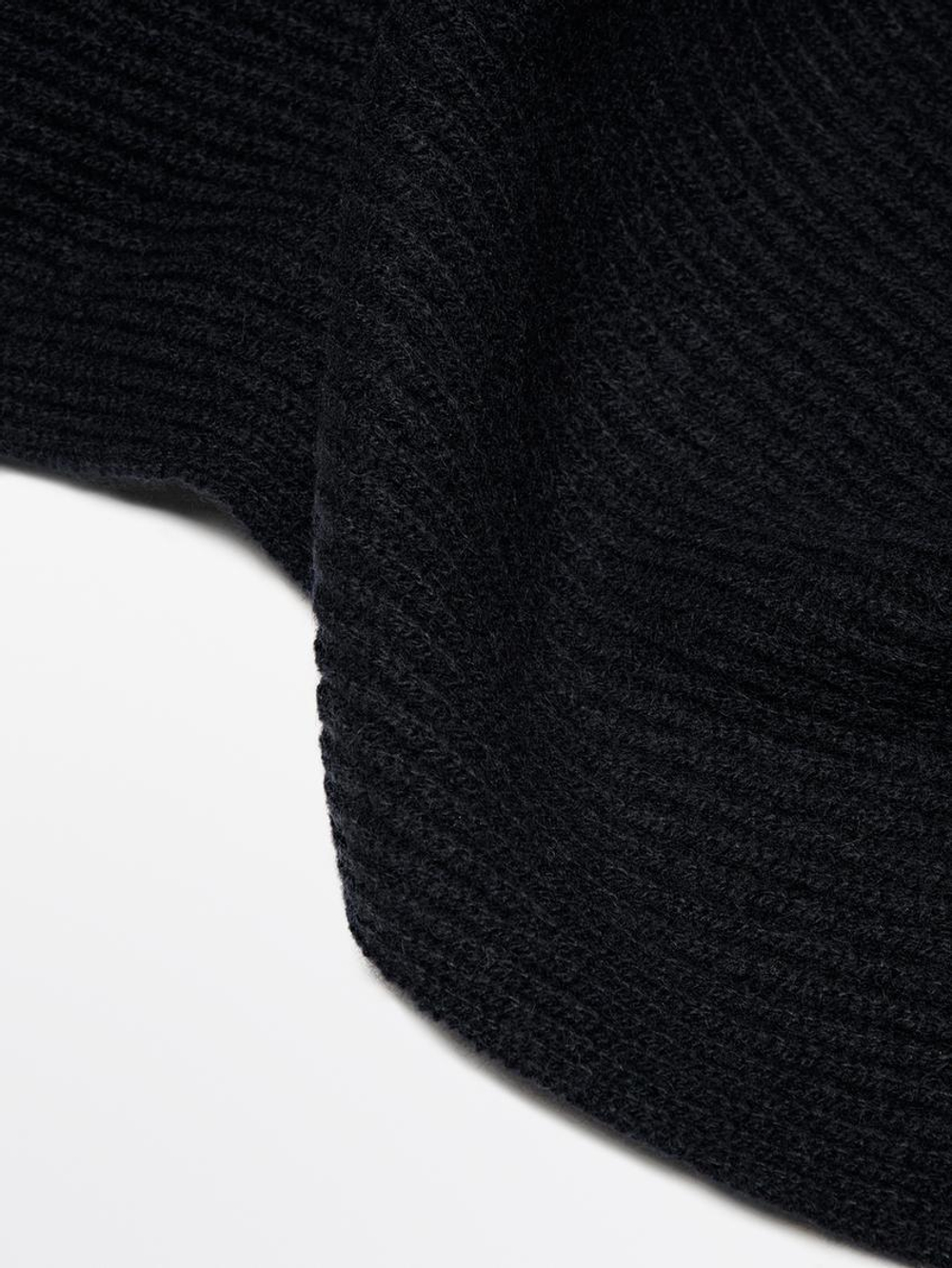 Massimo Dutti Шарф из 100% кашемира в рубчик, темно-синий