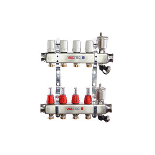 Коллекторная группа Valtec 1" евроконус 3/4" на 6 выходов с расходомерами