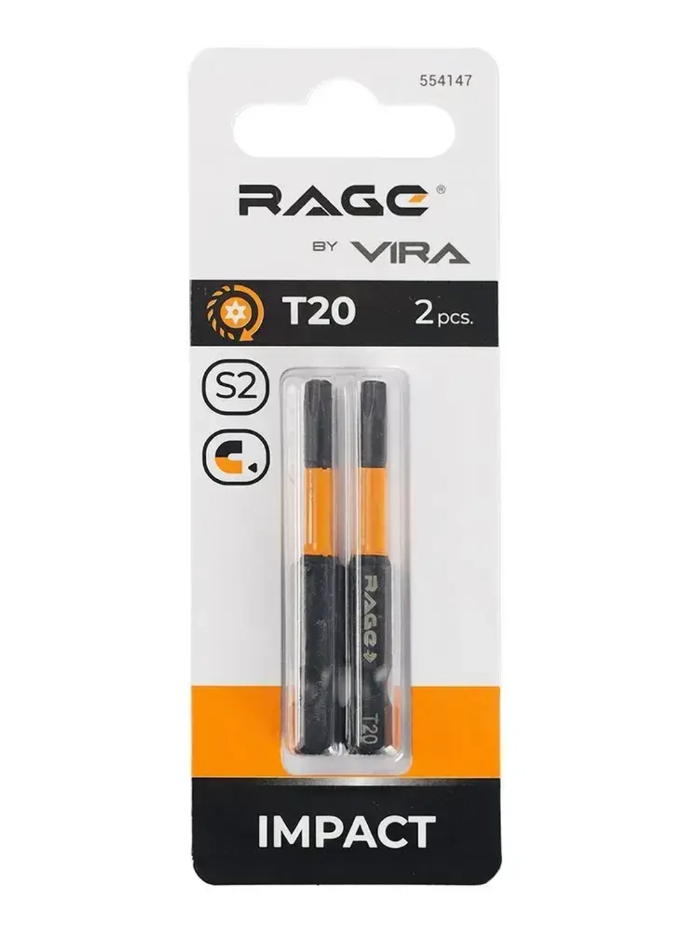 Набор бит торсионных IMPACT 2 шт TORX T20 S2 х 50 мм RAGE by VIRA