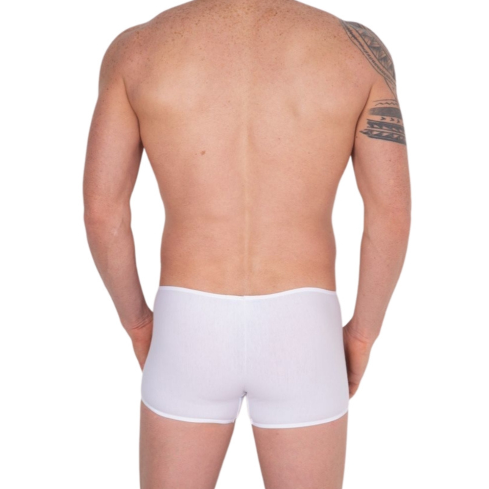 Мужские трусы боксеры белые с красно-белой вставкой Cosmos Colors FC30_RW
