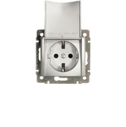 0122 Розетка с крышк (Алюминий)