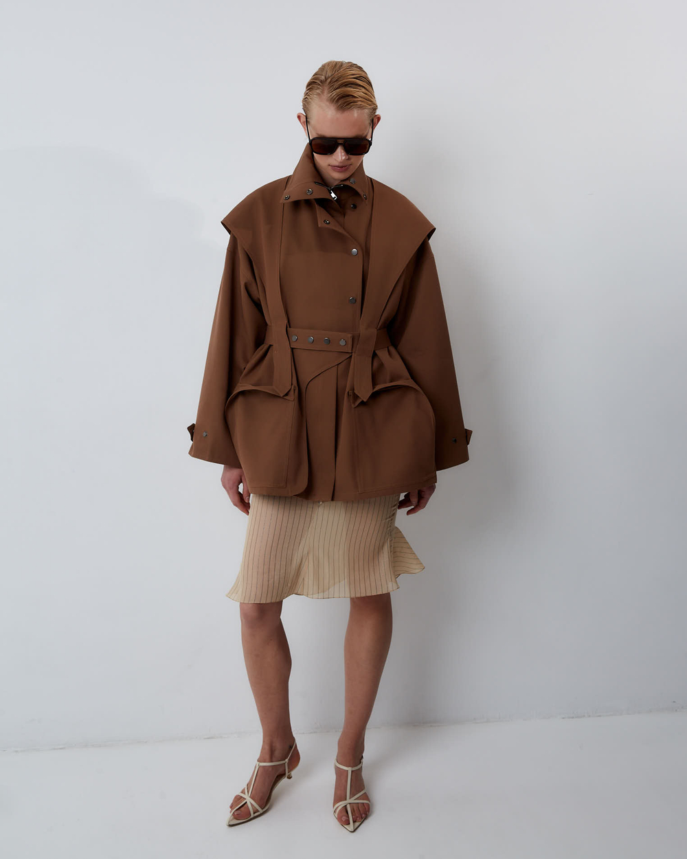 Тренч на молнии из хлопка Стелла Маккартни корица