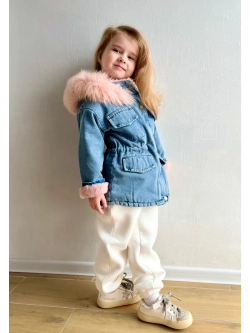 Парка джинсовая с искусственным мехом