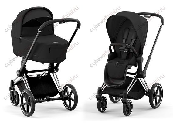 Детская коляска Cybex Priam IV 2 в 1 Sepia Black шасси Chrome Black