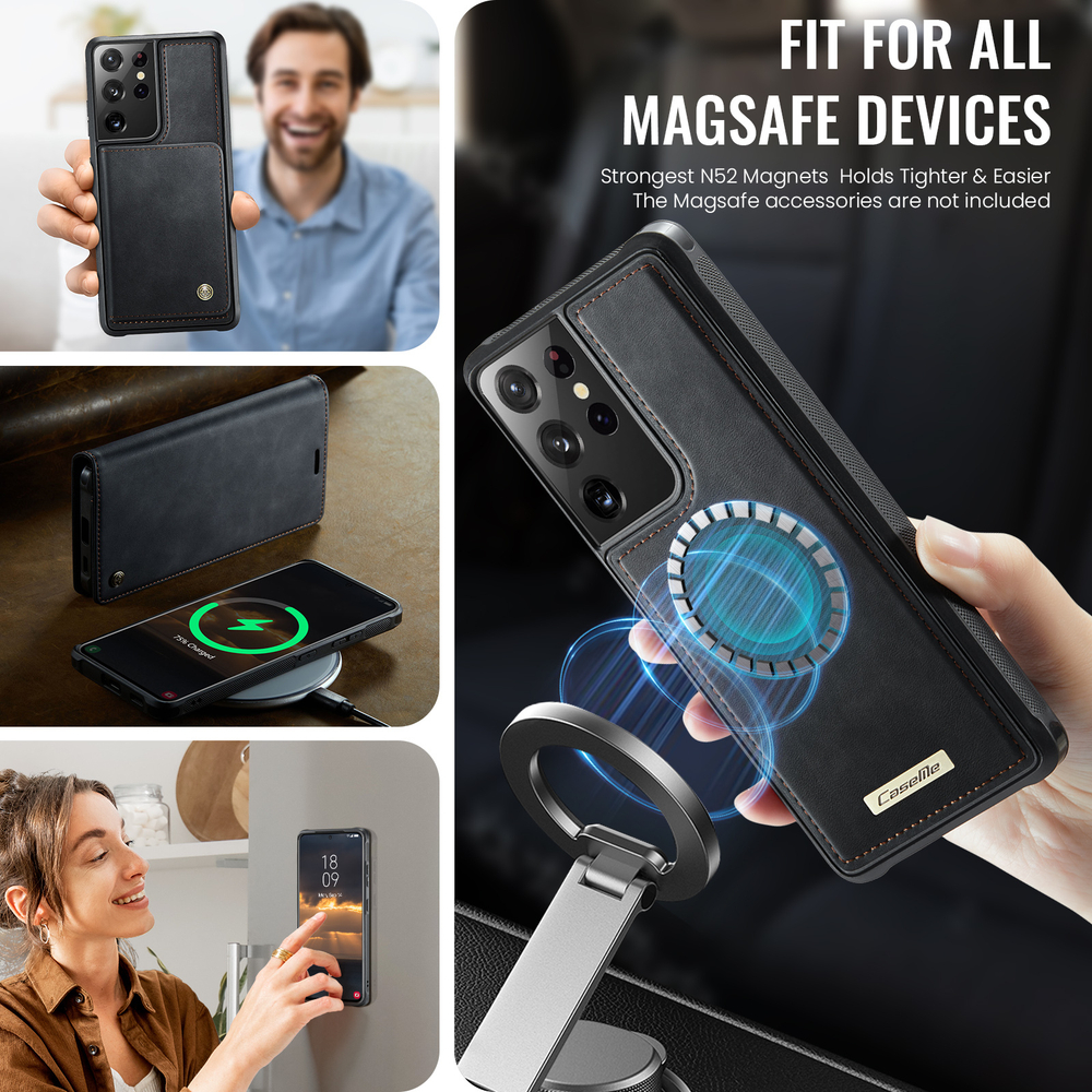 Чехол-кошелек CaseMe 2 in 1 MagSafe Samsung Galaxy S21 Ultra