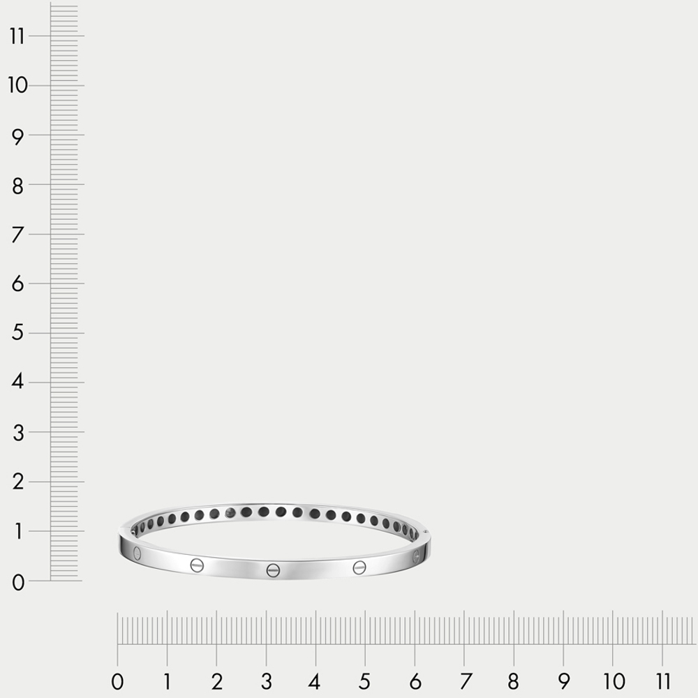Браслет жесткий из белого золота 585 пробы без вставок (арт. 46-1Д-0000-29656)