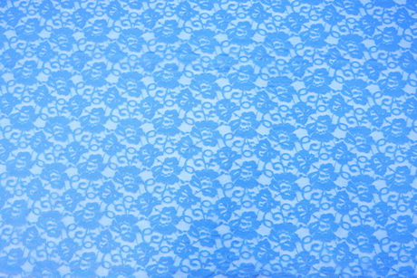 Гипюр стрейч голубой