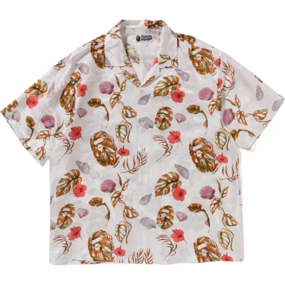 A Bathing Ape Vacation Pattern Open Collar Ss Shirt