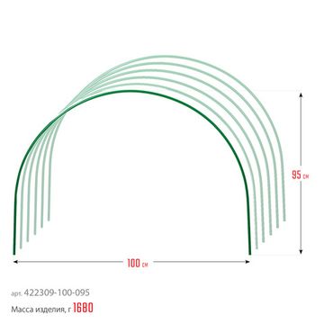 GRINDA 2.5 м, стальные, покрытие ПВХ, 6 шт, дуги для парника (422309-100-095)