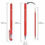 Ручка гелевая BRAUBERG Profi-Gel SOFT, КРАСНАЯ, линия письма 0,4 мм, стандартный наконечник 0,5 мм, прорезиненный корпус SOFT-TOUCH, 144131