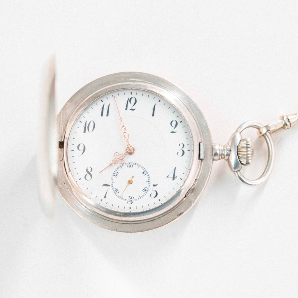 Антикварные серебряные карманные часы «Сальтеръ»