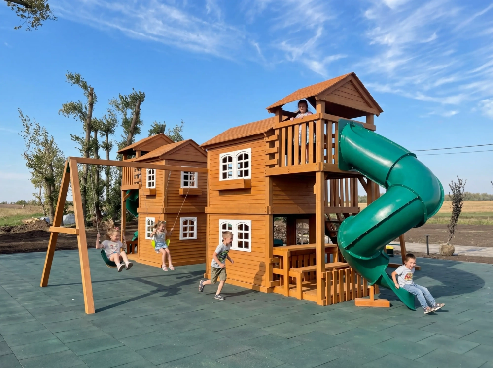 Детская деревянная площадка "Домик 7"