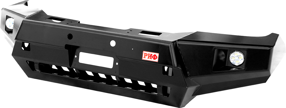 Бампер силовой передний Toyota Hilux 2015-2020 с доп. фарами и защитой бачка омывателя РИФ