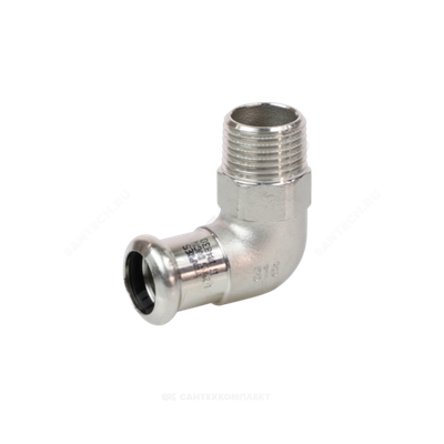 Угольник сталь нерж AISI 316L 90гр Дн 28х1" Ру16 пресс/НР Inoxpres RM 197100028