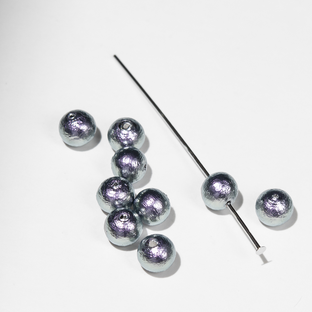 Хлопковый жемчуг, оттенок "Rich Gray", шар 6мм, сквозное отверстие