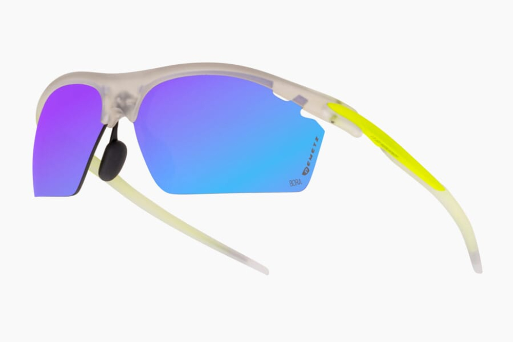 Спортивные очки Demetz Lazer-Run / Matte Crystal / Fluorescent Yellow V. Brun Miroir Bleu Cat.3