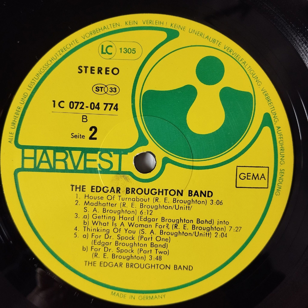 Винтажная виниловая пластинка LP The Edgar Broughton Band (Germany 1977)