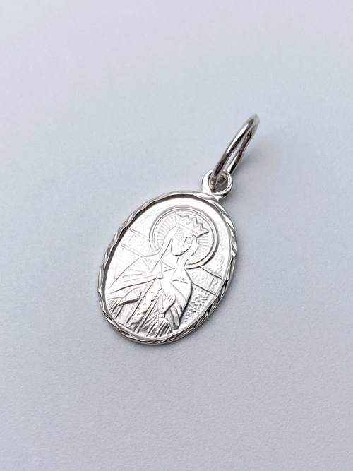 Образок из серебра/Без покрытия/С подвижным ухом/Елена