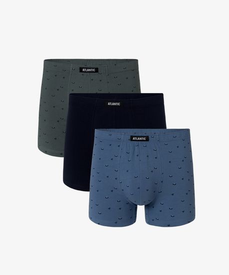 Трусы мужские боксеры (3шт), Atlantic 3MH-033, светлый графит + темно-синие + деним