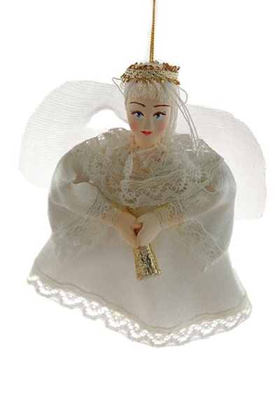 Потешный промысел кукла-подвеска Летящий ангелочек с трубой.