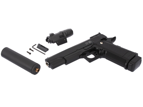 Пистолет пневматический Stalker SA5.1S Spring (Hi-Capa 5.1) +ПБС +ЛЦУ (SA-3307151S)