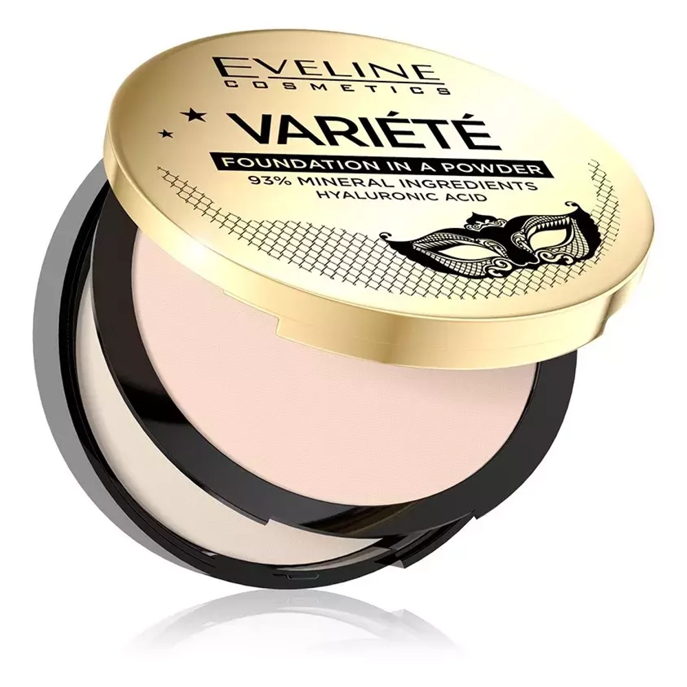 EVELINE VARIETE Минеральная компактная пудра для лица №10 IVORY 8г (*3*18)
