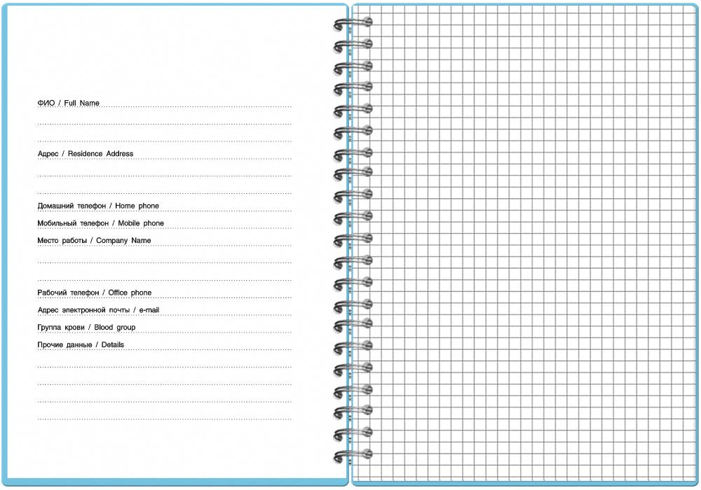 НОВИНКА! Тетрадь  А5 80 л. Pastel Collection Mint/Blue, с обложкой из двухстроннего двухцветного пластика, на металлическом гребне
