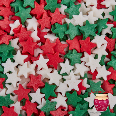Посыпка "Звезды красные, белые и зеленые", 75 гр.