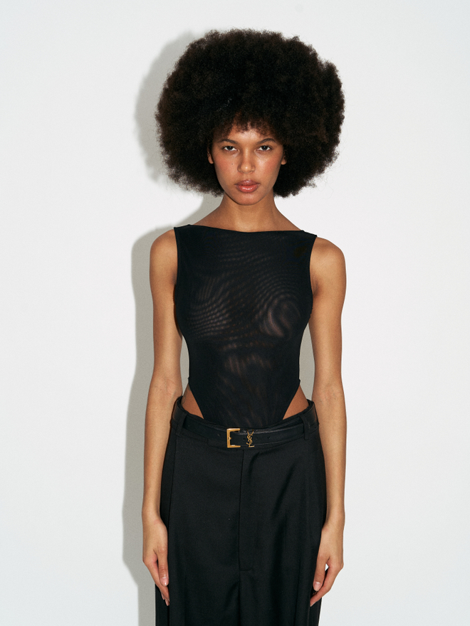 Bodysuit Mira Mesh Black — Black