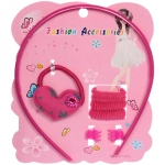 Аксессуары для волос детские «Fashion exclusive- Нежность», 3 цвета, (ободок, 4 резинки, 2 краба), 13,5*17 см