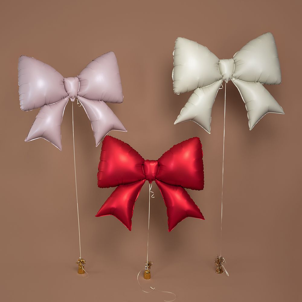 Шар (39''/99 см) Фигура, Бант, Красный, Сатин, 1 шт. в уп.