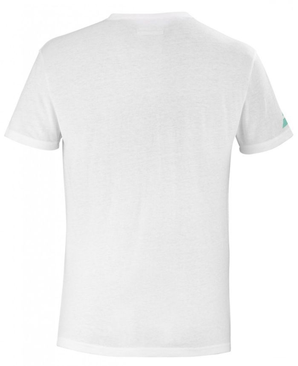 Мужская теннисная футболка Babolat Exercise Message Tee Men - white/angel blue