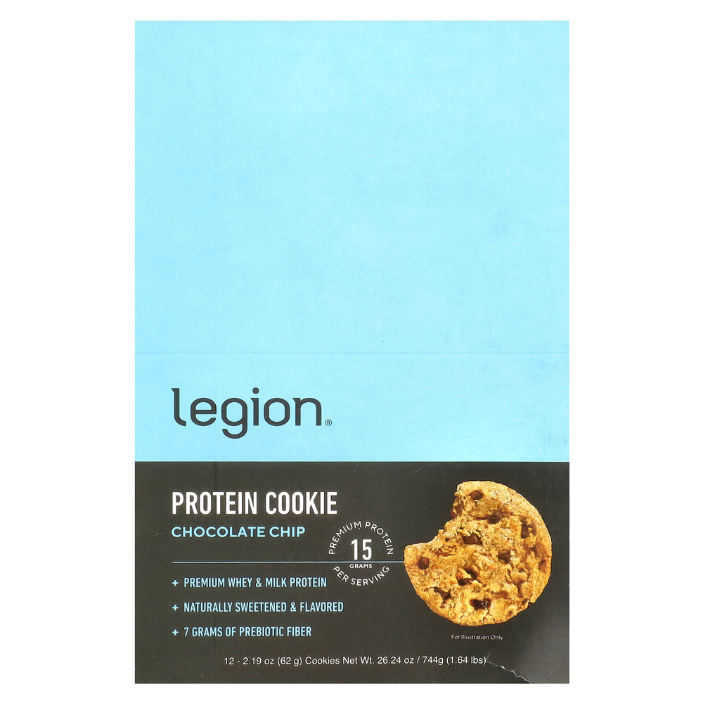 Legion Athletics, Protein Cookie, шоколадная крошка, 12 печений, 62 г (2,19 унции)