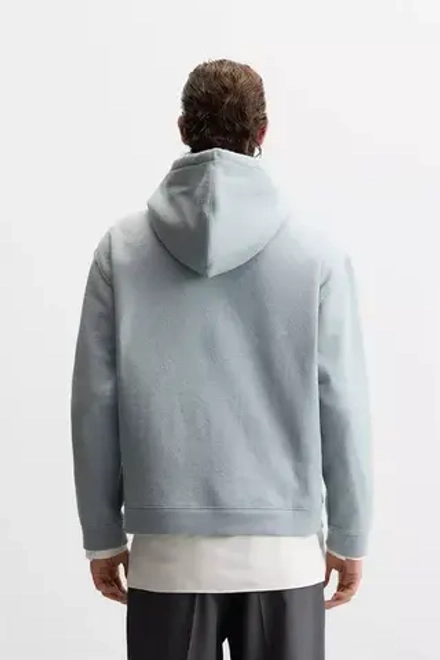 ZARA ХУДИ ИЗ ТКАНИ С РЕЛЬЕФНЫМ УЗОРОМ, ЦВЕТ МОРСКОЙ ВОЛНЫ