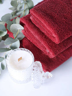 Набор полотенец 3шт Claire Batiste Atelier Ile темно-пурпурный