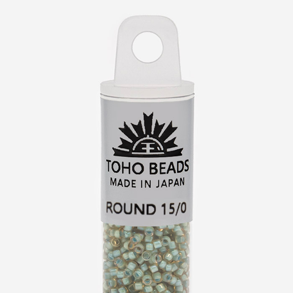 Японский бисер TOHO Round 15/0 (№952), окрашенный изнутри прозрачный