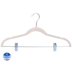 Вешалки-плечики с зажимами «ИДЕЯДОМА», поворотный крючок, цвет белый, 42*22.5см (Лейбл Селфи)●