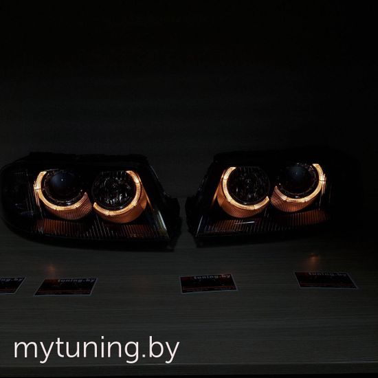 Передние фары black angel eyes для VW Passat B5 GP