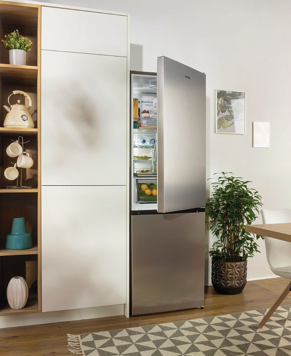 Отдельностоящий двухкамерный холодильник Gorenje NRKE62XL