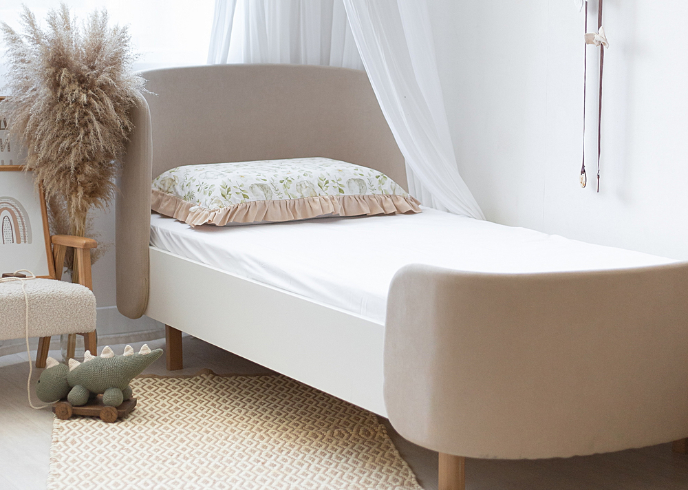 Простынь для кровати KIDI soft размер L 80*200 см (белый, трикотаж)