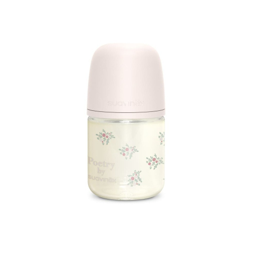 Стеклянная бутылочка для кормления Suavinex Poetry SX PRO 120 мл, медленный поток, 0+ мес