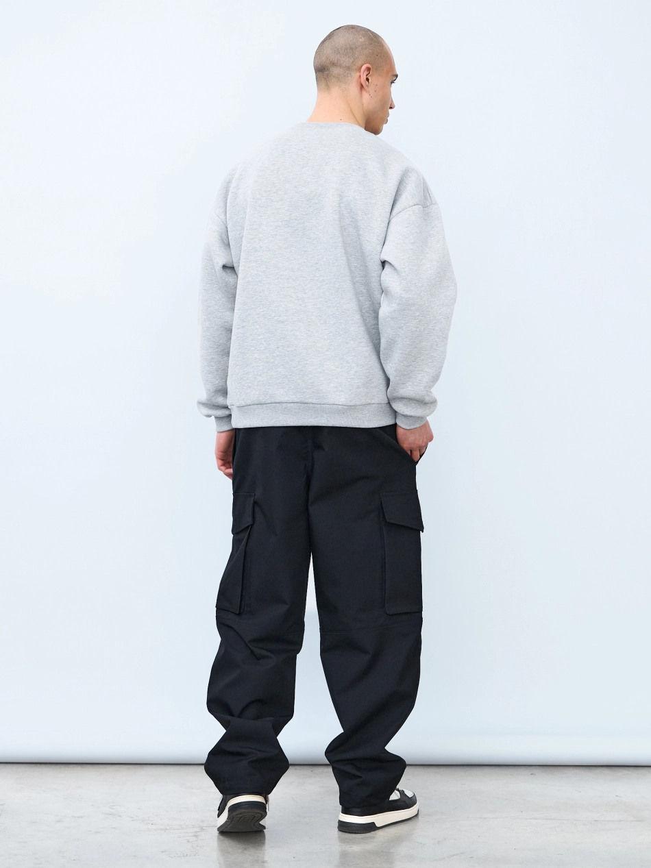 Свитшот оверсайз с начесом (серый меланж)