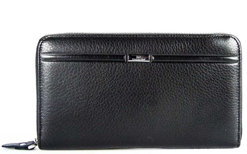 Стильный черный женский кошелёк портмоне клатч на молнии с отделениями для карт и мелочи Dublecity 120-DC270-26A в подарочной коробке