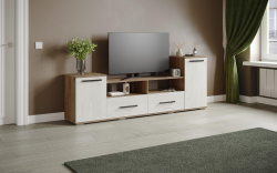 Тумба ТВ Парус-2, Дуб крафт табачный, Дуб крафт белый