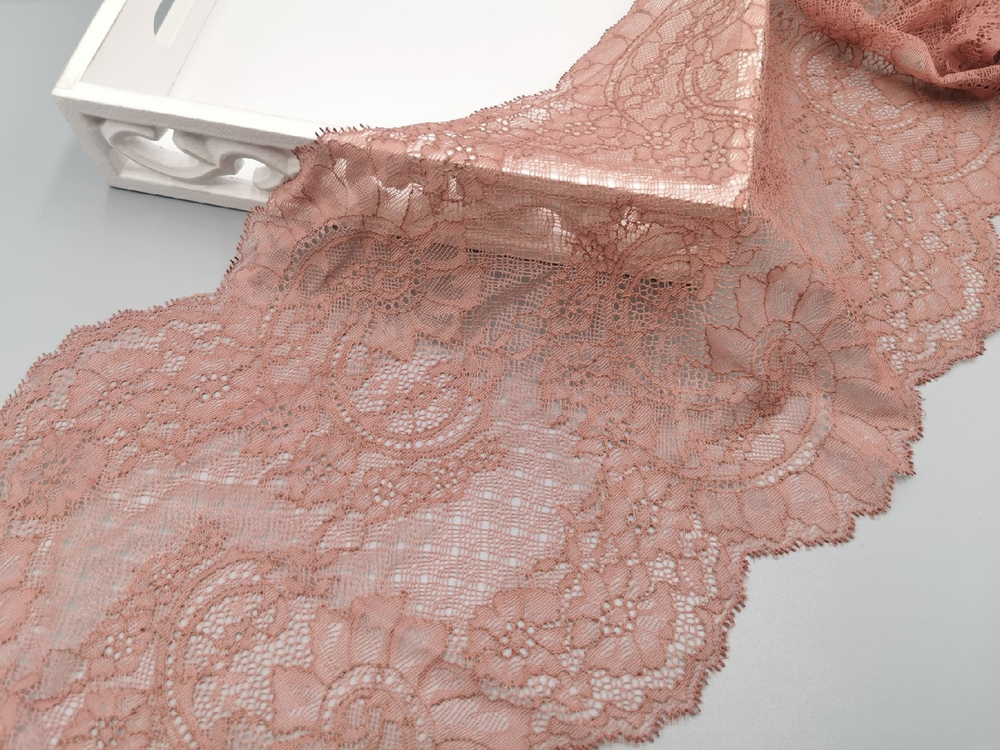 Эластичное кружево, 22см, камелия (Арт: EK-2761), м