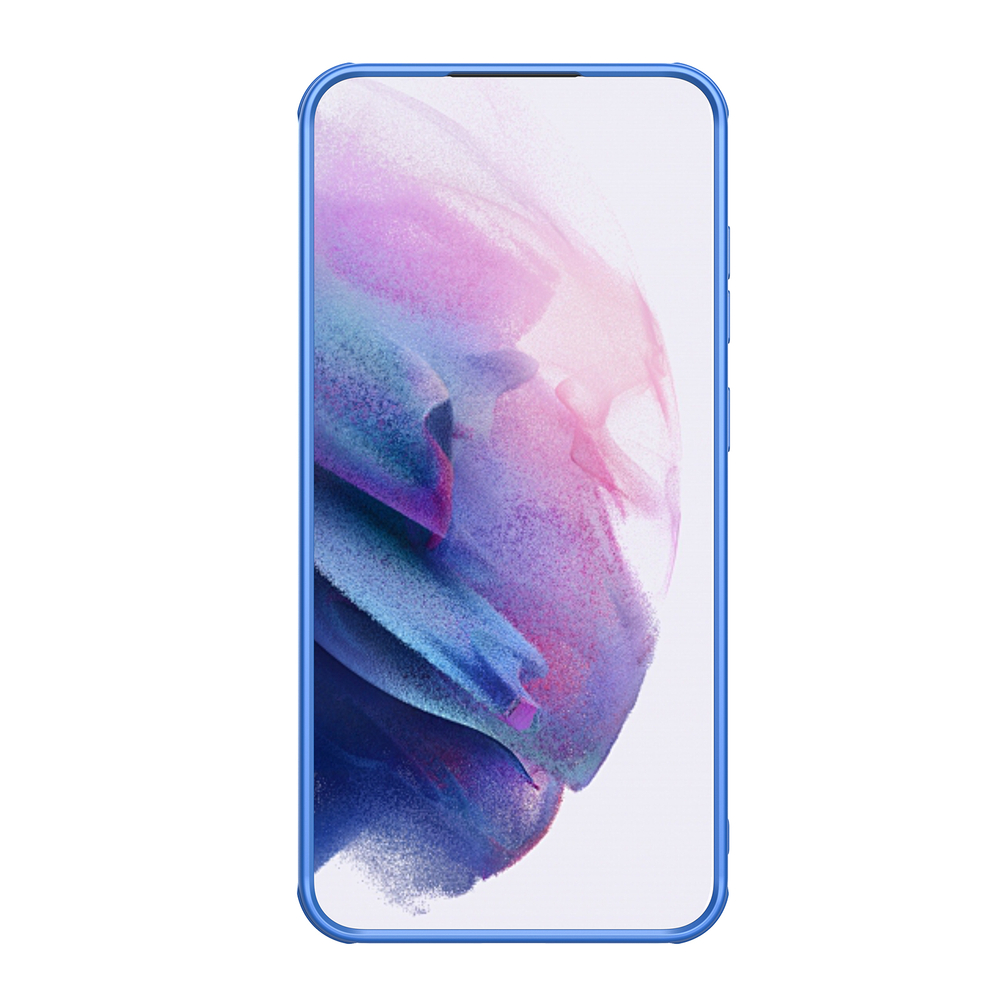 Усиленный чехол синего цвета с сдвижной шторкой для камеры от Nillkin для Samsung Galaxy S24 FE, серия CamShield Pro